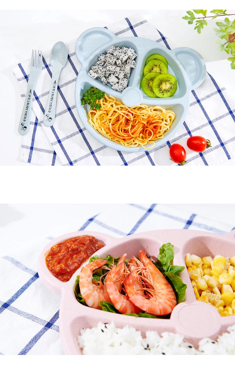 Set Infantil de Comida 3 en 1 Osito – Plato, Cuchara y Tenedor