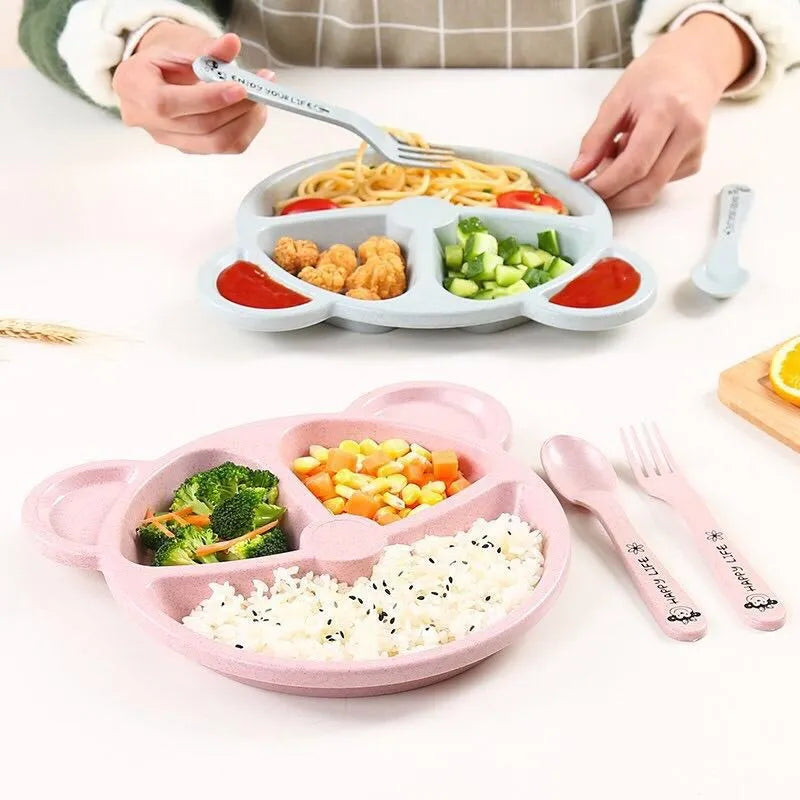 Set Infantil de Comida 3 en 1 Osito – Plato, Cuchara y Tenedor