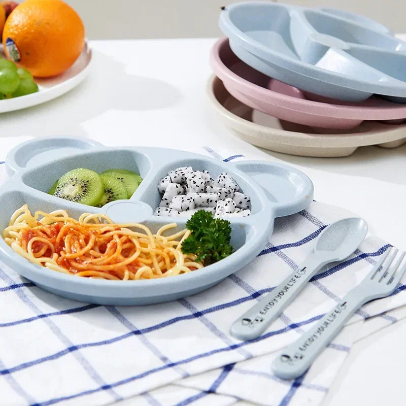 Set Infantil de Comida 3 en 1 Osito – Plato, Cuchara y Tenedor