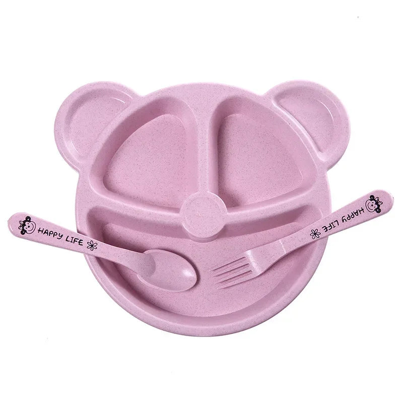 Set Infantil de Comida 3 en 1 Osito – Plato, Cuchara y Tenedor