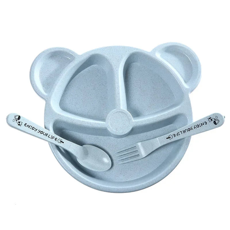 Set Infantil de Comida 3 en 1 Osito – Plato, Cuchara y Tenedor