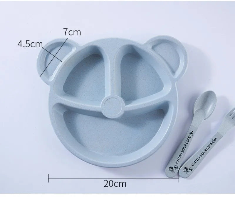 Set Infantil de Comida 3 en 1 Osito – Plato, Cuchara y Tenedor