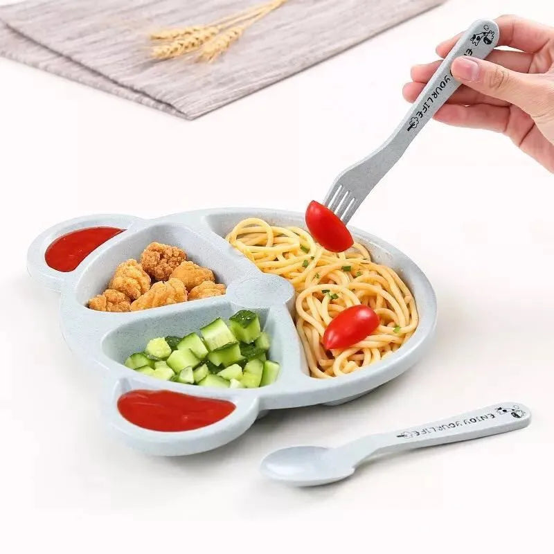 Set Infantil de Comida 3 en 1 Osito – Plato, Cuchara y Tenedor
