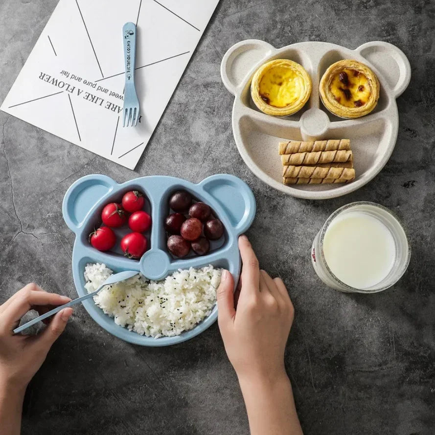 Set Infantil de Comida 3 en 1 Osito – Plato, Cuchara y Tenedor
