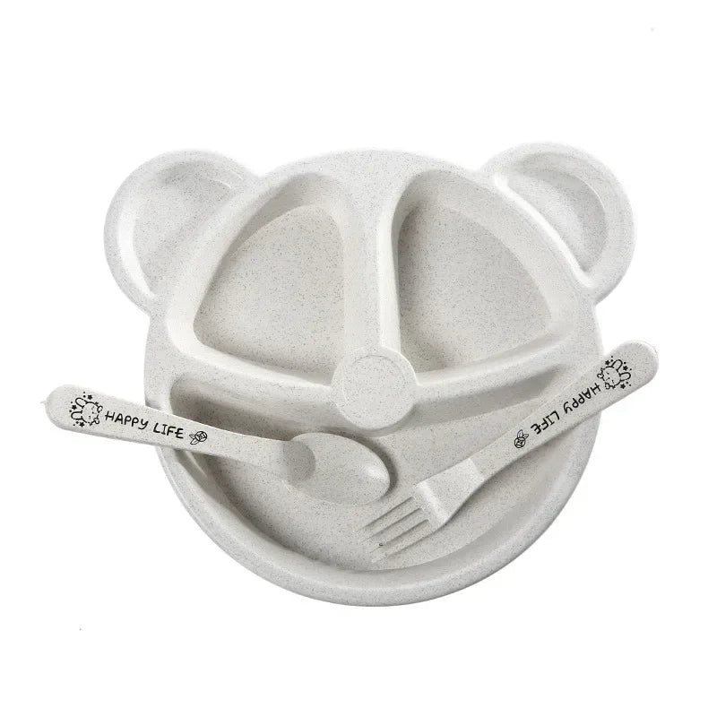 Set Infantil de Comida 3 en 1 Osito – Plato, Cuchara y Tenedor